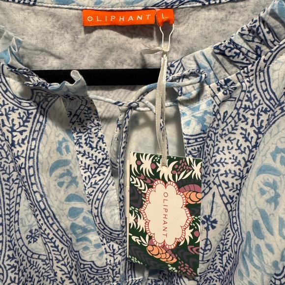 Oliphant Cinched Flirty Midi Samode Cobalt, Size Large - Picture 5 of 8